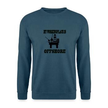 MY WORKINGPLACE IS OFFSHORE - Unisex Pullover - Indigoblau - Vorne