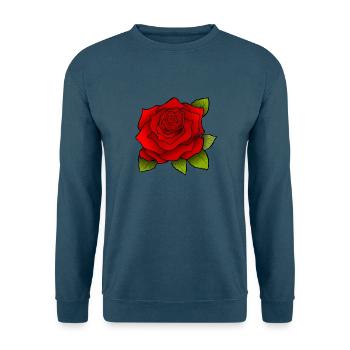 Trendy Rosen-Motiv! - Unisex Pullover - Indigoblau - Vorne