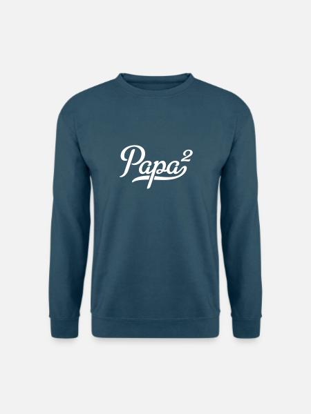 Papa hoch zwei - Unisex Pullover - Indigoblau