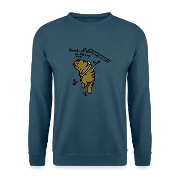 Mathe T-Shirt - Anti Gravity Katze auf Toast - Unisex Pullover - Indigoblau - Vorne