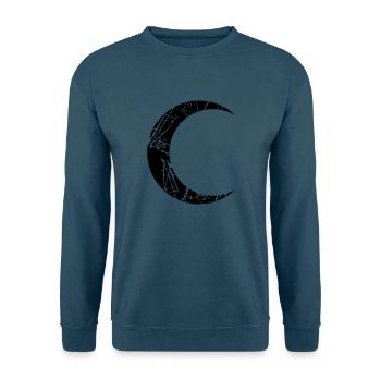 kratzer risse mond sichelmond halbmond nacht vollm - Unisex Pullover - Indigoblau - Vorne