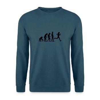 Human Evolution Running Jogging Joggen Geschenk - Unisex Pullover - Indigoblau - Vorne