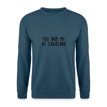 Savasana Yoga Pose Witziger Spruch Geschenk Idee - Unisex Pullover - Indigoblau - Vorne