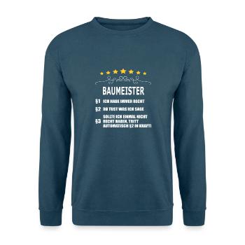 BAUMEISTER - Unisex Pullover - Indigoblau - Vorne