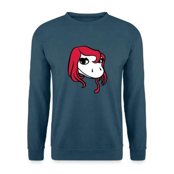 kopf gesicht weiblich frau huebsch girl maedchen s - Unisex Pullover - Indigoblau - Vorne