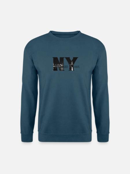 NY NYC New York mit Skyline - Unisex Pullover - Indigoblau
