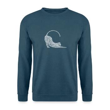 Katze Miau Shirt Katzenliebhaber - Unisex Pullover - Indigoblau - Vorne