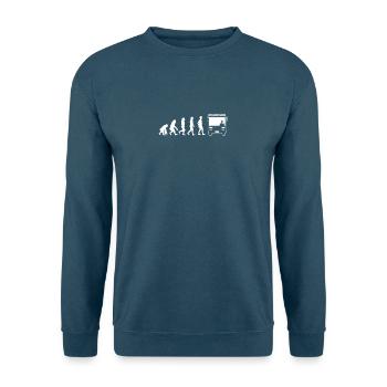 Busfahrer Shirt Evolution Busfahrer - Unisex Pullover - Indigoblau - Vorne