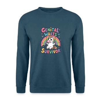 Genitalwarzen-Überlebender, peinliches Einhorn - Unisex Pullover - Indigoblau - Vorne