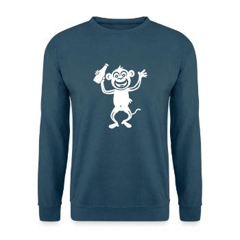 Affe Bierflasche - Unisex Pullover - Indigoblau - Vorne