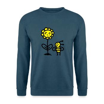 Biene Blume - Unisex Pullover - Indigoblau - Vorne