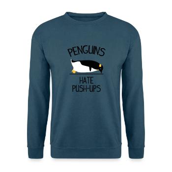Penguins Hate Push Ups - Unisex Pullover - Indigoblau - Vorne
