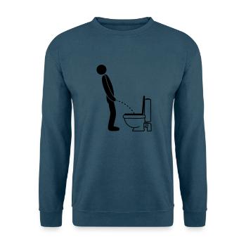 cool WC logo im stehen pinkeln pissen klo toilette - Unisex Pullover - Indigoblau - Vorne