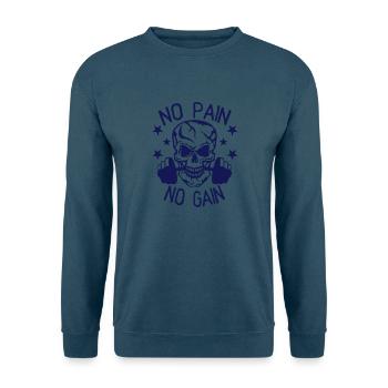 no pain gain Bodybuilding zitat - Unisex Pullover - Indigoblau - Vorne
