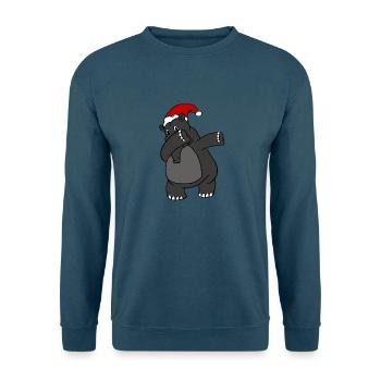 Santa Tapir Weihnachtsfeiertags-Weihnachtstier abtupfen - Unisex Pullover - Indigoblau - Vorne
