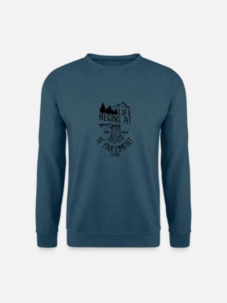 Leben beginnt am Ende der Komfortzone - Unisex Pullover - Indigoblau