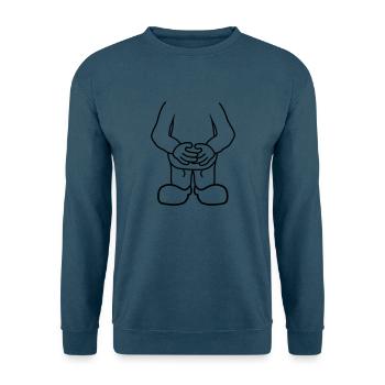kleiner koerper kopf comic cartoon clipart lustig - Unisex Pullover - Indigoblau - Vorne