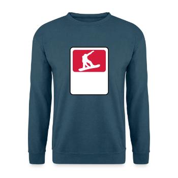 rahmen schild name text fahren snowboard sprung sp - Unisex Pullover - Indigoblau - Vorne