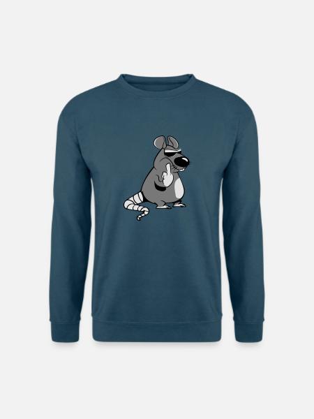 ratte stinkefinger witzig böse cool sonnenbrille - Unisex Pullover - Indigoblau