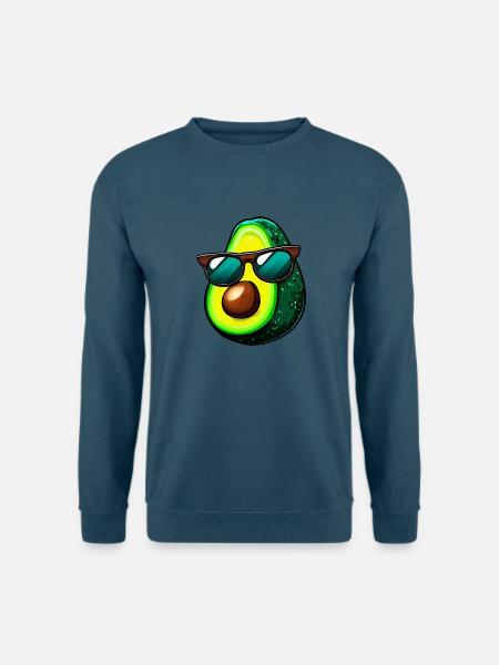 Coole Kawaii Avocado Charmantes Frucht-Design - Unisex Pullover - Indigoblau