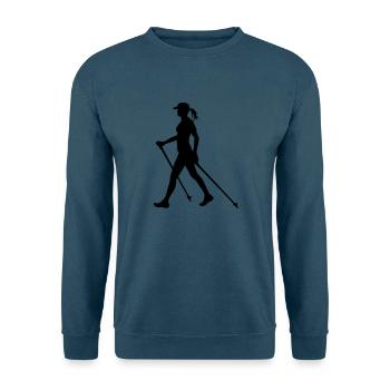 Nordic Walking Woman - colour switch - Unisex Pullover - Indigoblau - Vorne