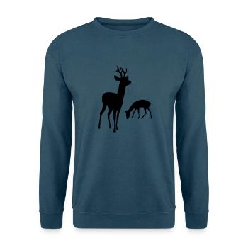 Zwei Rehe - Unisex Pullover - Indigoblau - Vorne