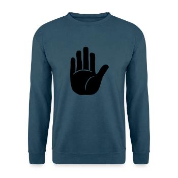 Witzig Begrüßung Hand - Unisex Pullover - Indigoblau - Vorne
