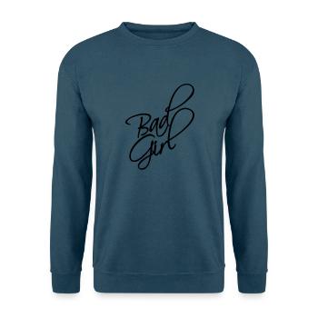 Schriftzug Bad Girl - Unisex Pullover - Indigoblau - Vorne