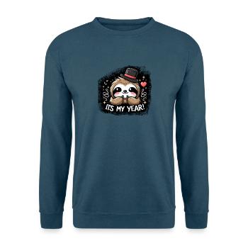 Neujahr Sylvester Faultier Das Ist Mein Jahr - Unisex Pullover - Indigoblau - Vorne