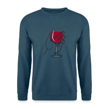 Wein Weinglas Weinprobe Weinlese Reben Genuss Herb - Unisex Pullover - Indigoblau - Vorne