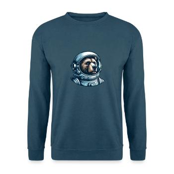 Nachdenkliches Bär im Weltraum - Unisex Pullover - Indigoblau - Vorne
