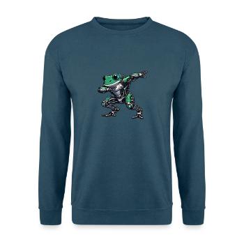 Cooler Roboter-Frosch, der Mech Cyborg betupft - Unisex Pullover - Indigoblau - Vorne