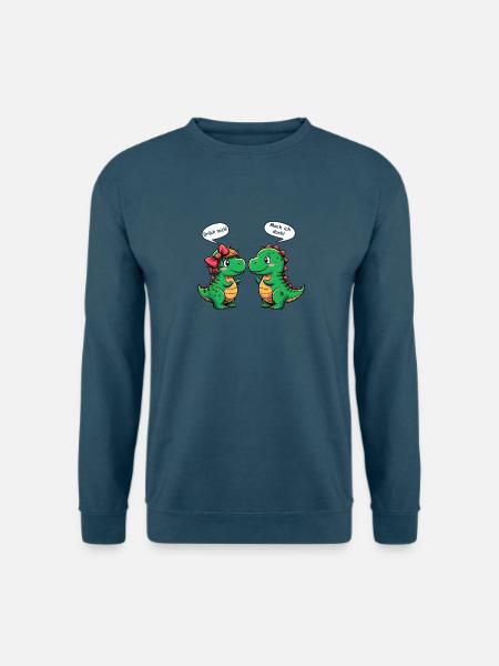 Niedliche T-Rex Dinos - Drück mich! - Lustiges - Unisex Pullover - Indigoblau