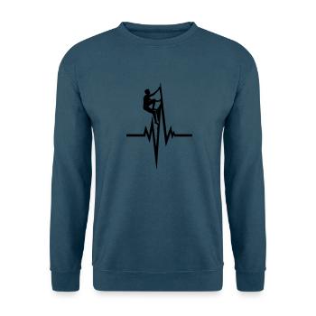 bergsteiger puls herzschlag frequenz freeclimber g - Unisex Pullover - Indigoblau - Vorne