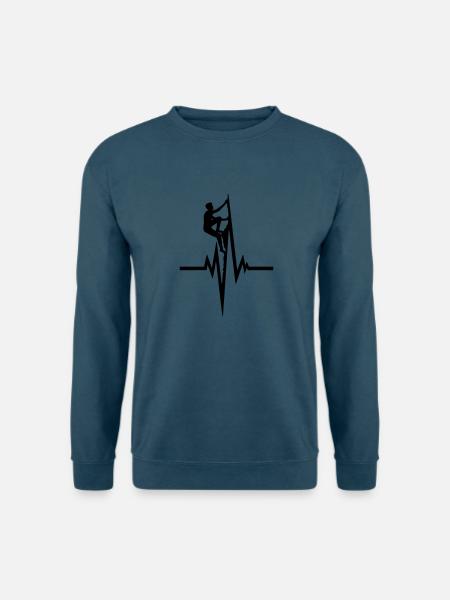 bergsteiger puls herzschlag frequenz freeclimber g - Unisex Pullover - Indigoblau