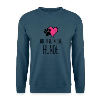 hunde nie ohne herz - Unisex Pullover - Indigoblau - Vorne