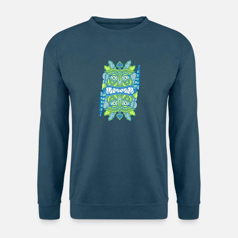 Blaue Tiki Queen - Regenschirm - Unisex Pullover - Indigoblau