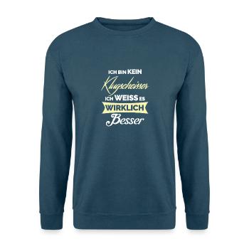Klugscheisser - Unisex Pullover - Indigoblau - Vorne