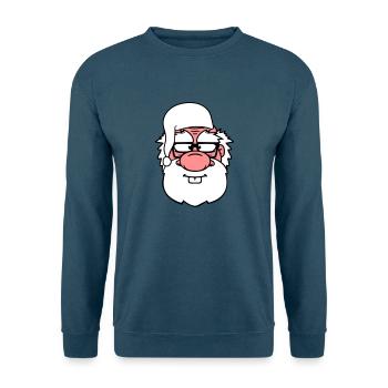 gesicht kopf opa alt grossvater schlafanzug mantel - Unisex Pullover - Indigoblau - Vorne
