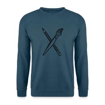 Pinsel Bleistift Kreuz - Unisex Pullover - Indigoblau - Vorne