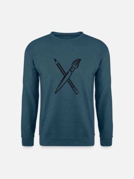 Pinsel Bleistift Kreuz - Unisex Pullover - Indigoblau