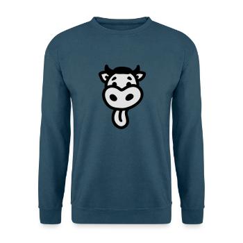 Kuh - Zunge - Unisex Pullover - Indigoblau - Vorne