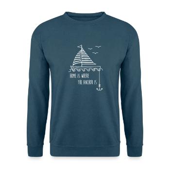 Sailboat Anchor - Unisex Pullover - Indigoblau - Vorne