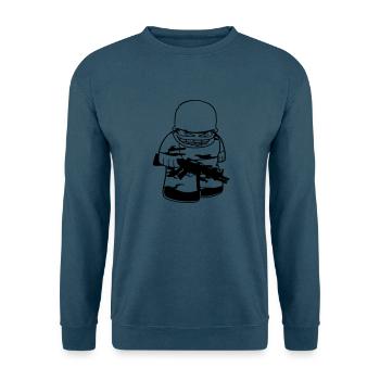 gewehr waffe schnellfeuer soldat tarnmuster krieg - Unisex Pullover - Indigoblau - Vorne