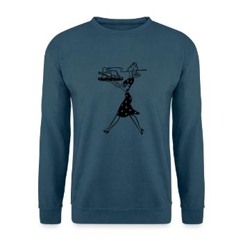 Hausfrau Illustration - Unisex Pullover - Indigoblau - Vorne