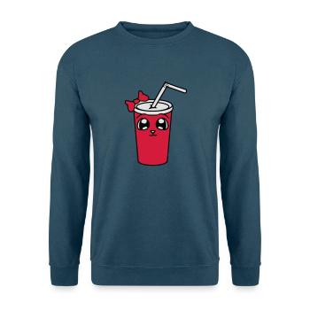 gesicht comic cartoon süß niedlich mädchen hübsch - Unisex Pullover - Indigoblau - Vorne