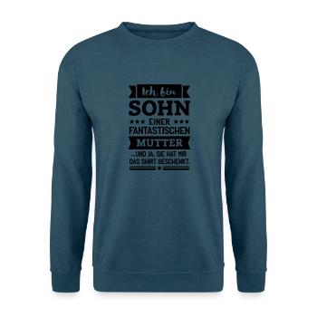 Sohn und super Mutter - Unisex Pullover - Indigoblau - Vorne
