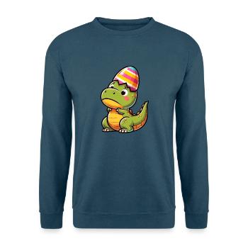Oster T-Rex in Eierschale, Tollpatschig - Unisex Pullover - Indigoblau - Vorne