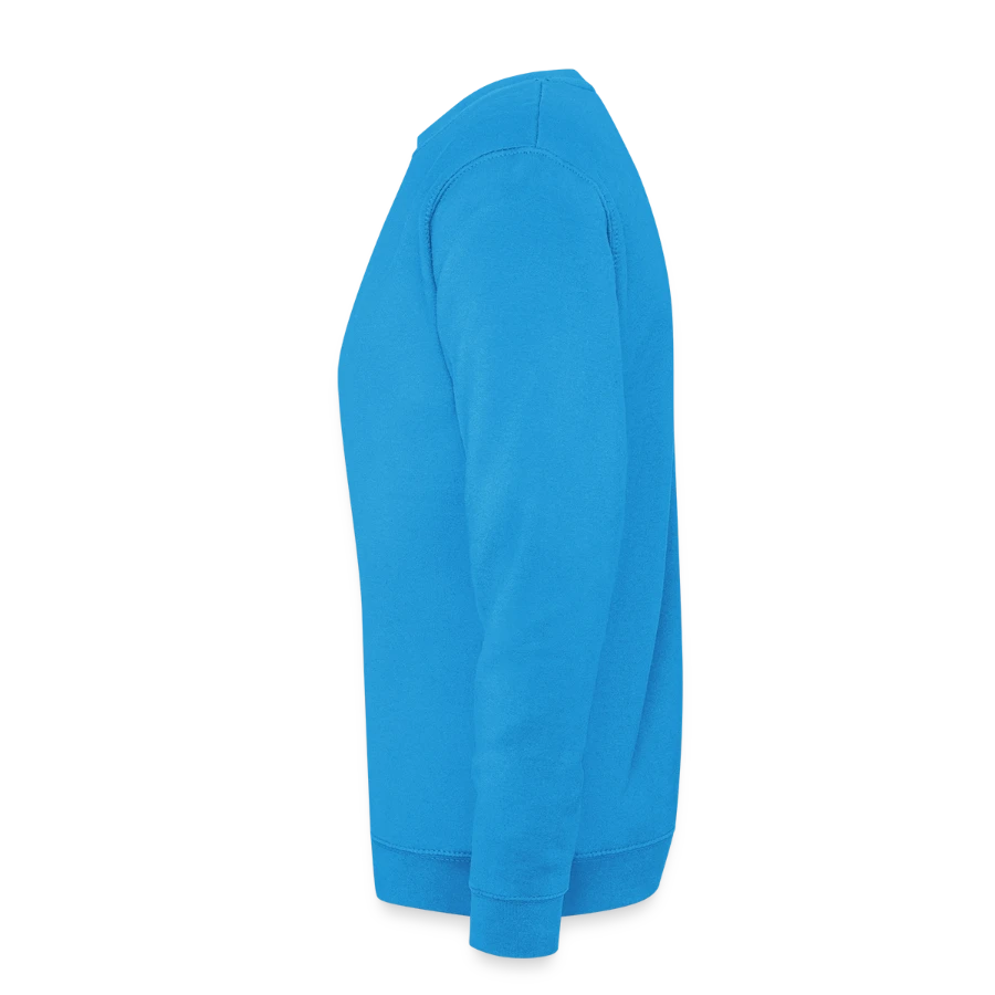 Hollow Peak badge on a unisex sweatshirt, sea blue, left