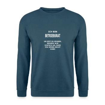 BETRIEBSRAT - Unisex Pullover - Indigoblau - Vorne